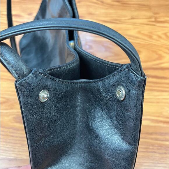 Monsac Original Black Leather Small Shoulder Bag - Picture 11 of 11